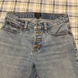 Jcrew mid rise flare crop button fly size 25